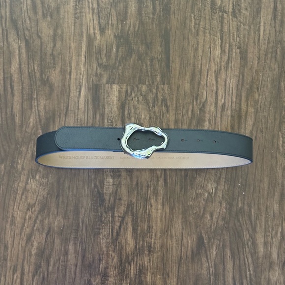 WHBM leather belt with silver sculptural buckle main image 9